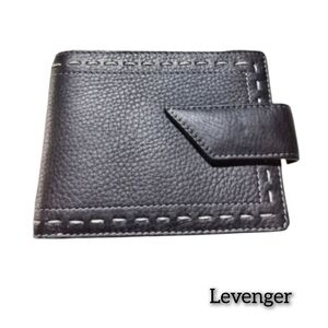 Levenger - Genuine Leather Bifold Wallet with Zippered Pocket for Change